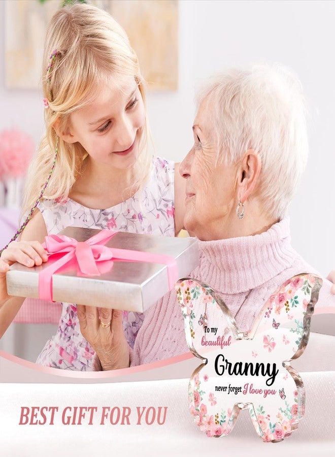 GiftyTrove Unique Granny Gifts, 5x3.8x0.5 Inch Butterfly-Shaped Acrylic Plaque Decor, Mothers Day Grandparent Day Birthday Christmas Gift for Granny - Image 3